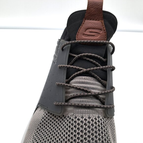 Skechers Mens Delson 3.0 - Cicada Knitted Bungee Lace Slip On - Size 13 - Picture 6 of 14